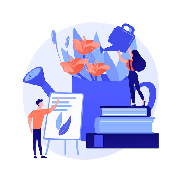 Illustration of a person climbing a mountain peak